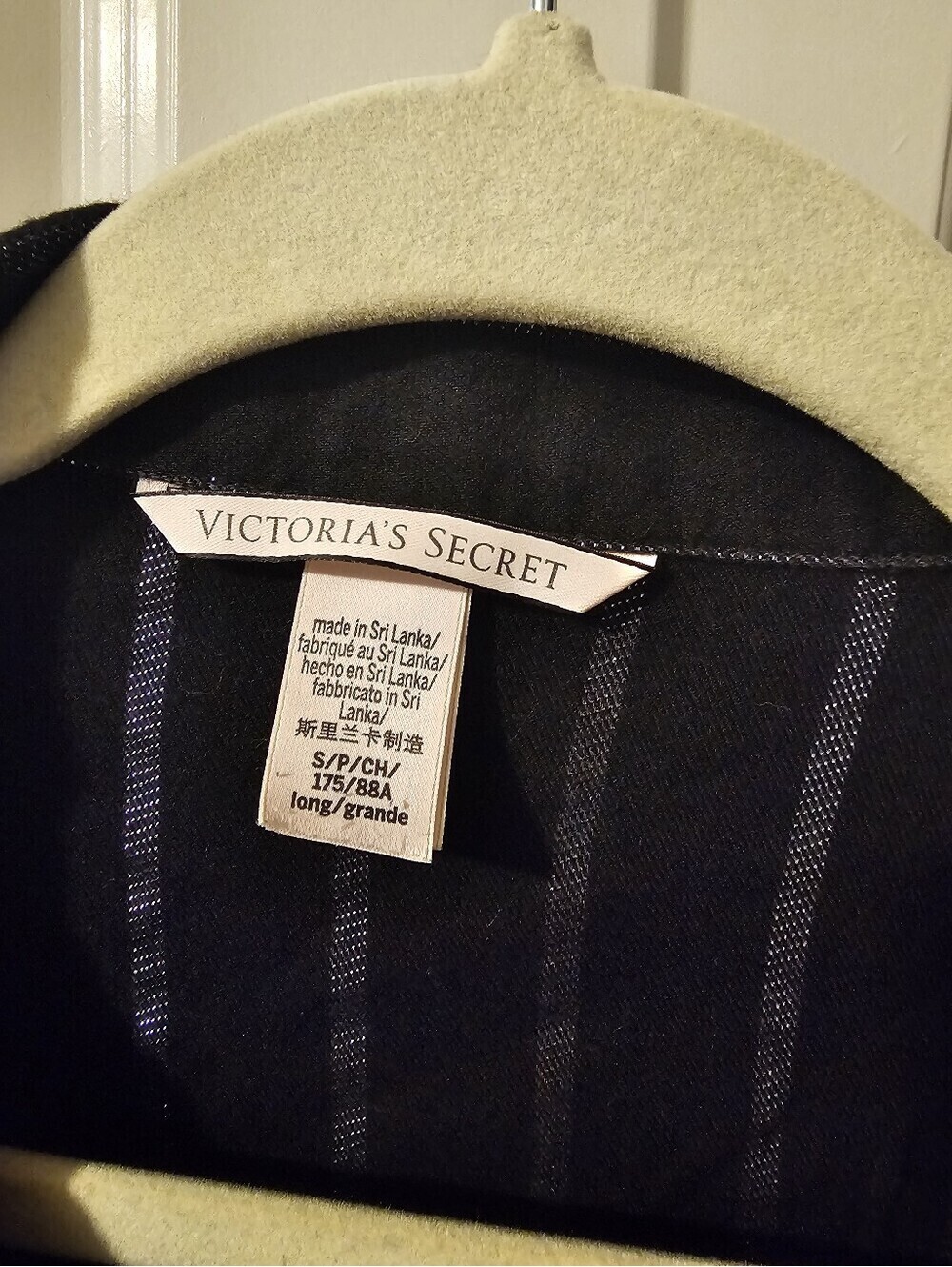 Victoria's Secret Black Pajama Button-Up Set with Silver Pinstripes S - Picture 4 of 11